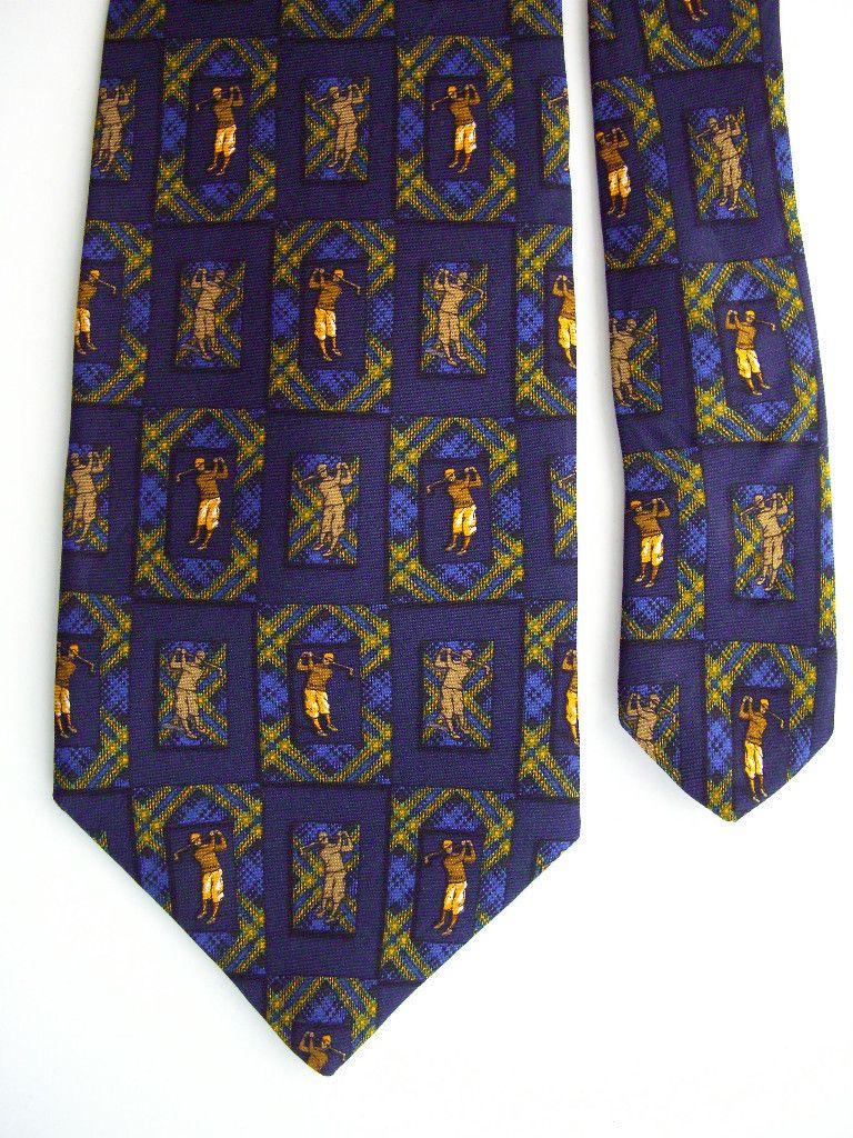 5168 Golf Mens Necktie CREVELPAN BURLINGTON ARCADE 3 5/8 x 58