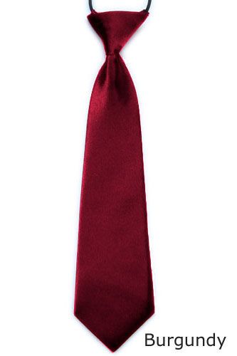 School Boy Kids Solid Wedding Color Elastic Tie Necktie