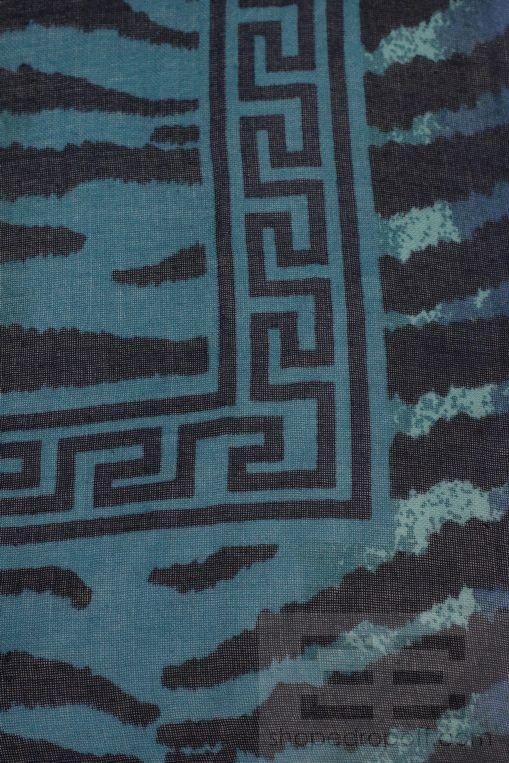 Theodora Callum Teal Navy Print Scarf