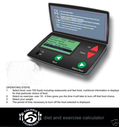 Calorie Cruncher Counter Calculator Diet Pedometer New