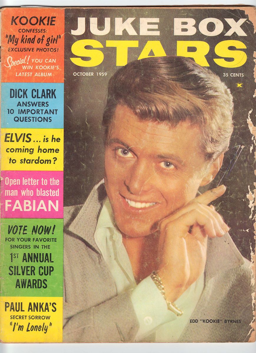    Issue Juke Box Stars 1959 Edd Kookie Byrnes Magazine 77 Sunset Strip