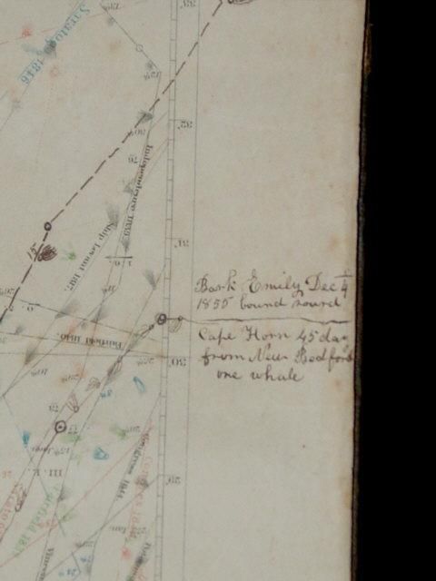 C1848 Maury Wind Current Chart s Atlantic for Whale SHIP Emily New 