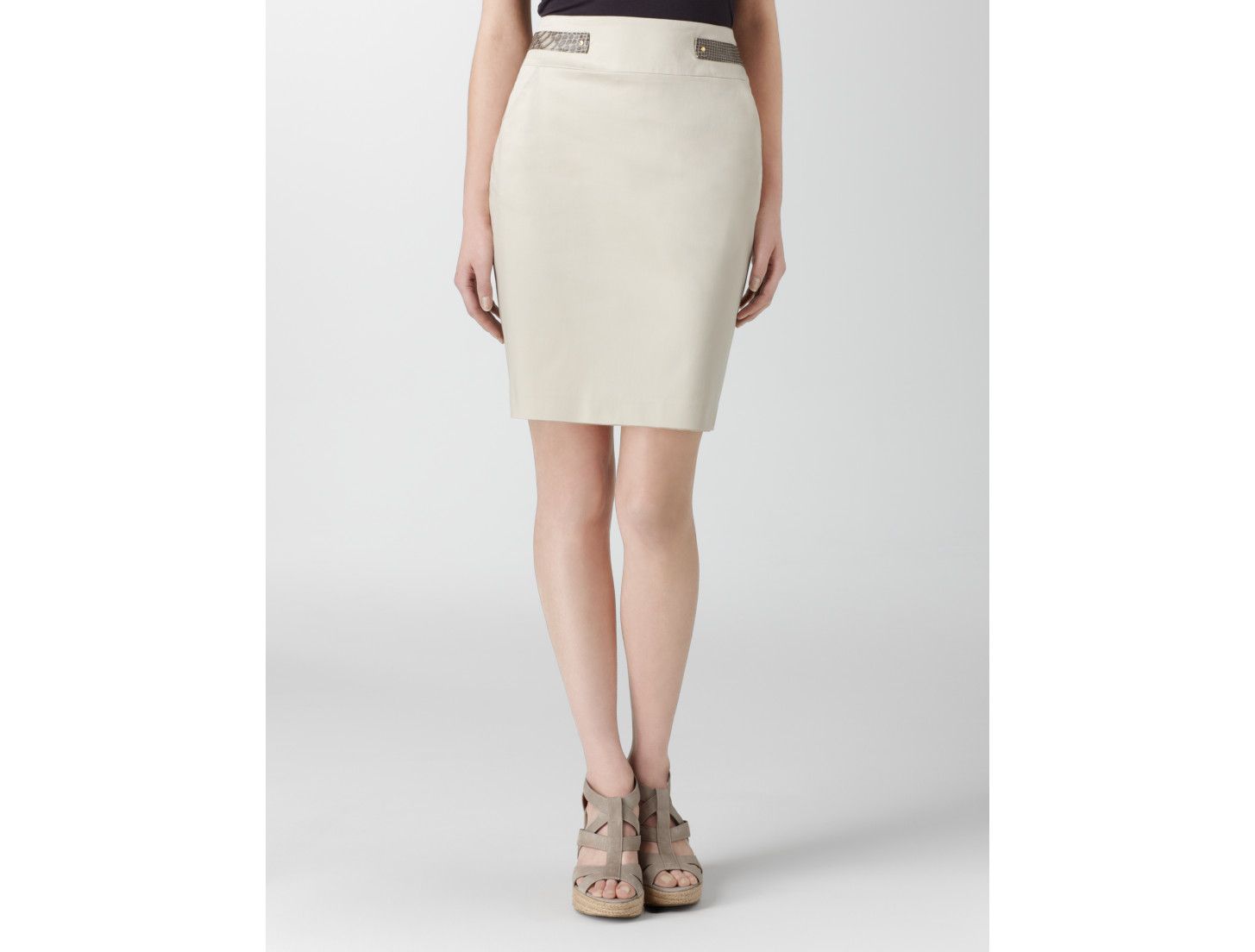 Calvin Klein Womens Faux Python Stretch Pencil Skirt