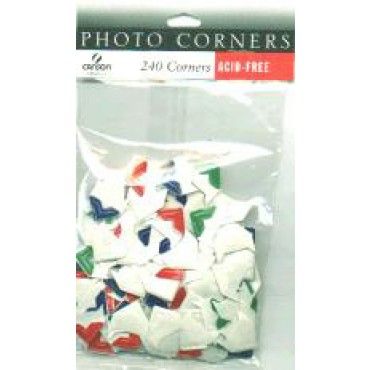 Shiny Primary Photo Corners 240 Pkg Scrapbook Canson