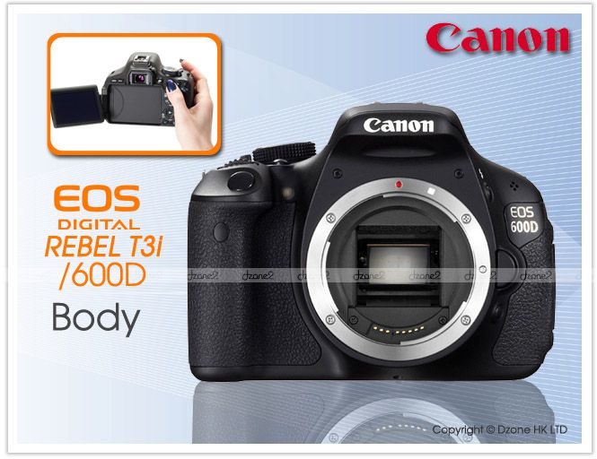 Canon EOS Rebel T3i 600D 18 0 MP Digital SLR Camera Black Body Only 