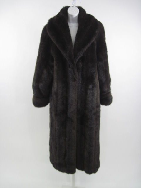 Carly Monterey Brown Faux Fur Long Jacket Coat Size 10