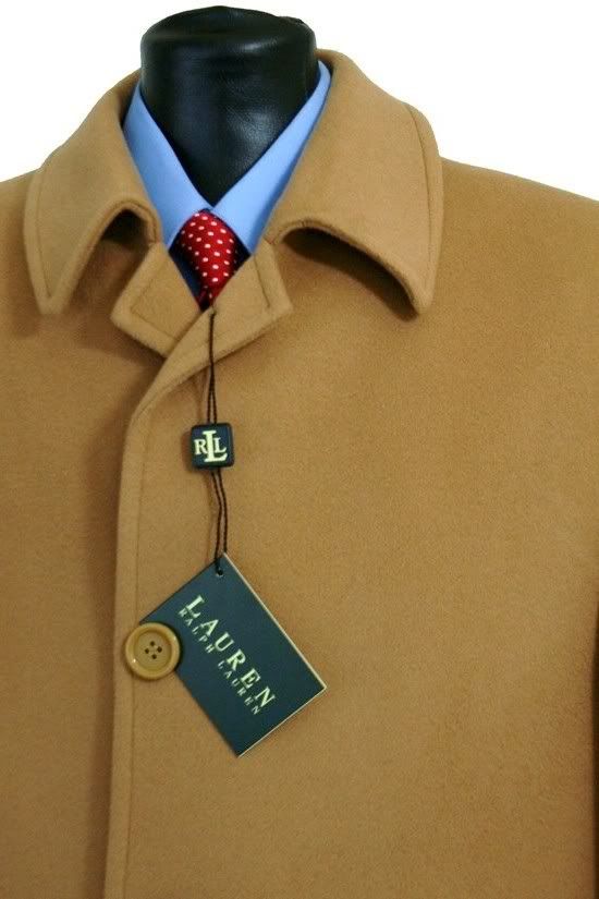 Ralph Lauren Ivy Mens Camel Tan Overcoat Cashmere Wool