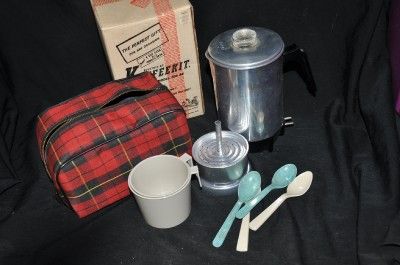 Mid Century Mod Koffeekit Travel Electric Coffee Pot Percolator Orig 