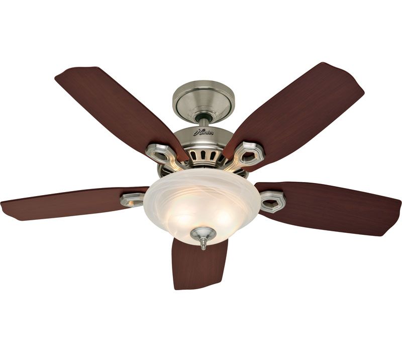 Hunter 28699 Auberville Nickel 44 Ceiling Fan w/ Light & Pull Chains