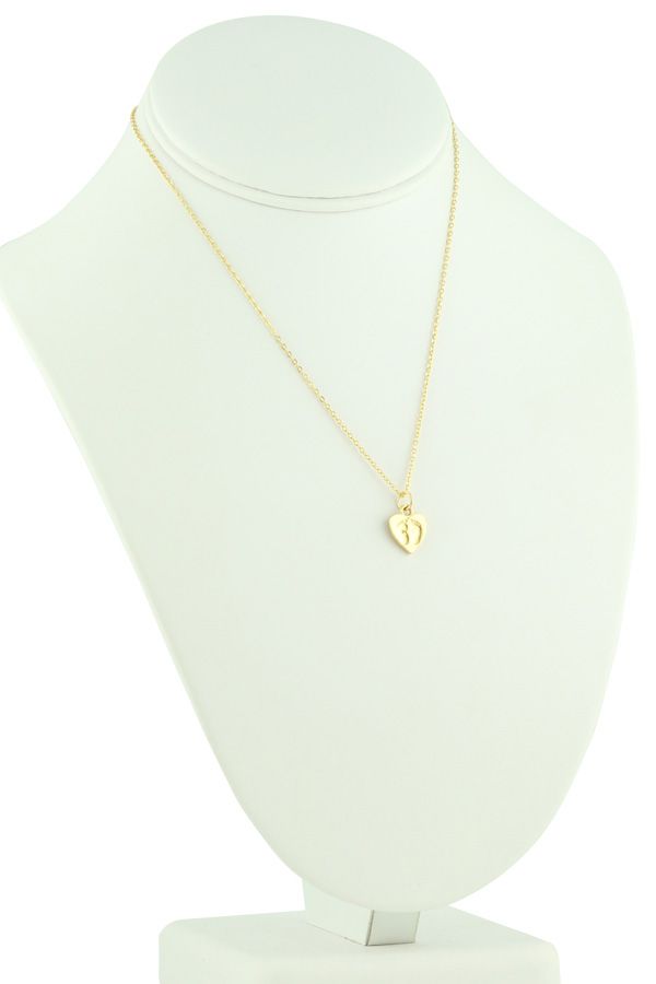 Charlene K Gold Baby Feet Heart Pendant Necklace 14 K Gold Vermeil 