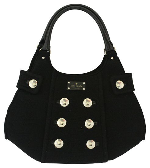 Kate Spade Fox Chapel Charlie Wool Button Handbag New