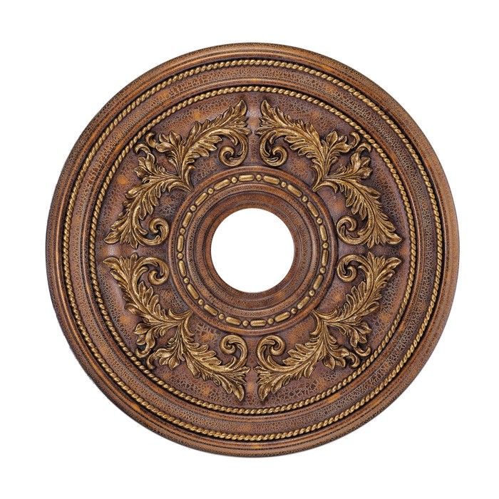 NEW 22.5 in. Wide Chandelier Ceiling Medallion, Crackled Bronze, Livex 