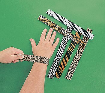   Print Slap Bracelets Birthday Favors Zoo Safari Themed Party