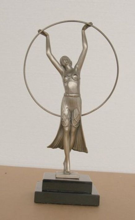 Charles Sykes Art Deco Bronze Hoop Girl Figurine