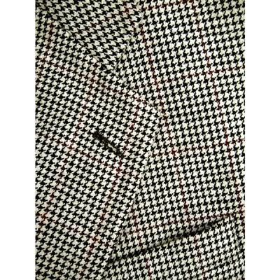 BURBERRY Black Check Wool Blazer Sportcoat Jacket 42 44 Saks