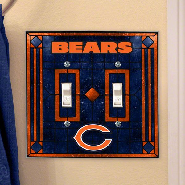 chicago bears light switch cover double glass