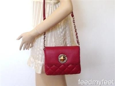 Kate Spade Gold Coast Charlize Red Quilted Clutch Shoulder Bag 