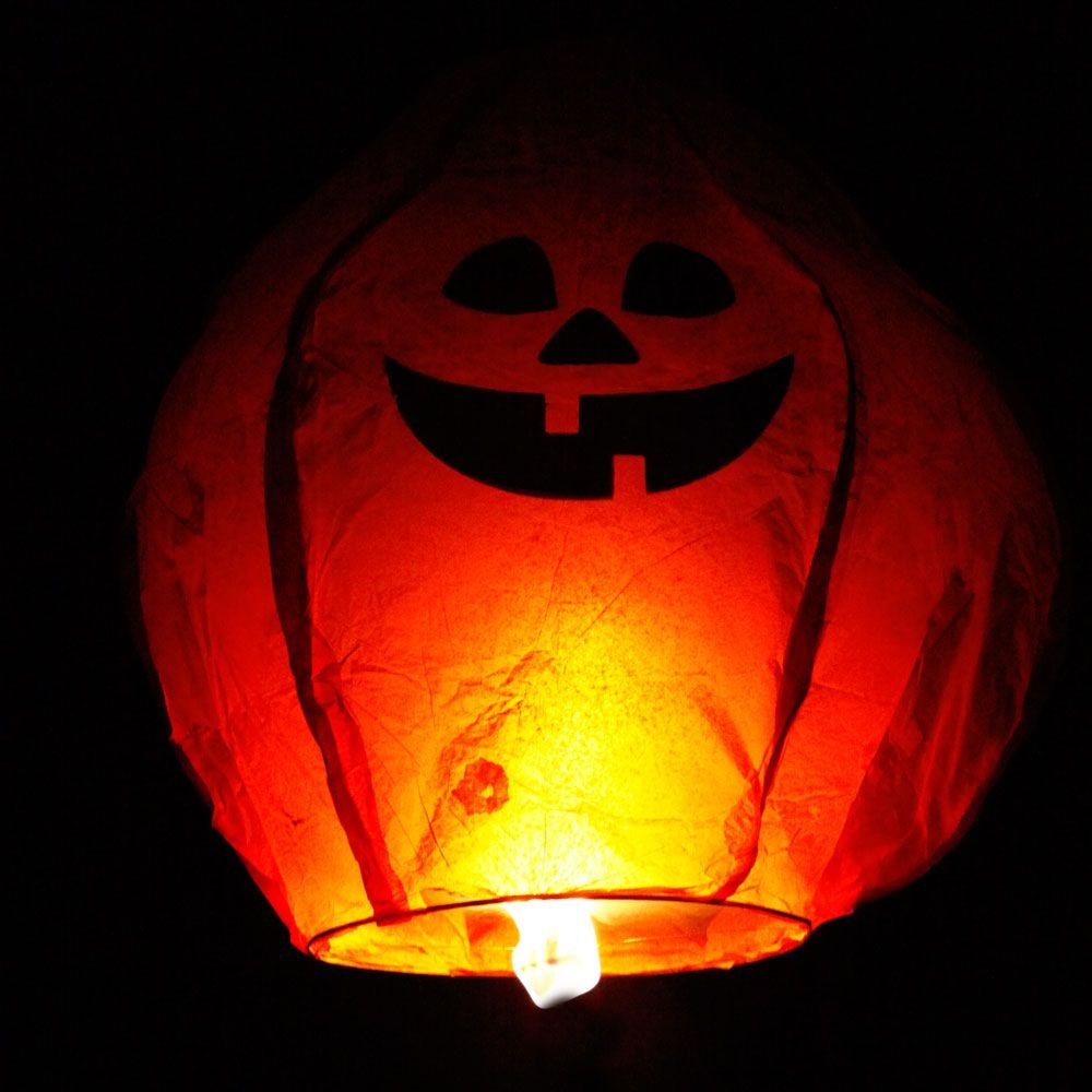 10× Pumpkin Lamp Festival Lanterns Chinese Paper Sky Candle Flying 