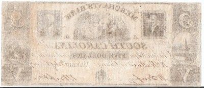 VERY RARE 1847 CHERAW, SOUTH CAROLINA $5.00 banknote (Only 5 15 known 