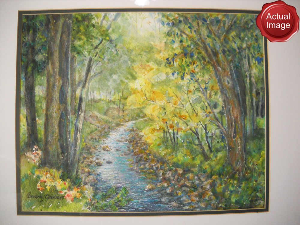   Watercolor Painting Titled Stream Signed by Beulah Chertoff