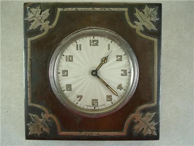 Vintage Silver Crest Decorated Bronze Sterling Unique Box with Clock 