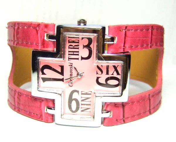 Rose Pink Womens Designer Watch Chronovski Cross ROG427