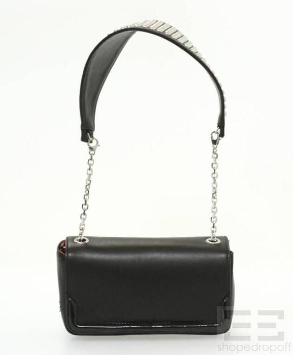 Christian Louboutin Black Leather Silver Studded Artemis Shoulder Bag 