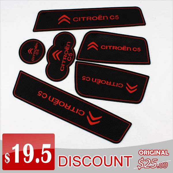 New 6 Pcs Non Slip Interior Door Mat Cup Mat for Citroen C5