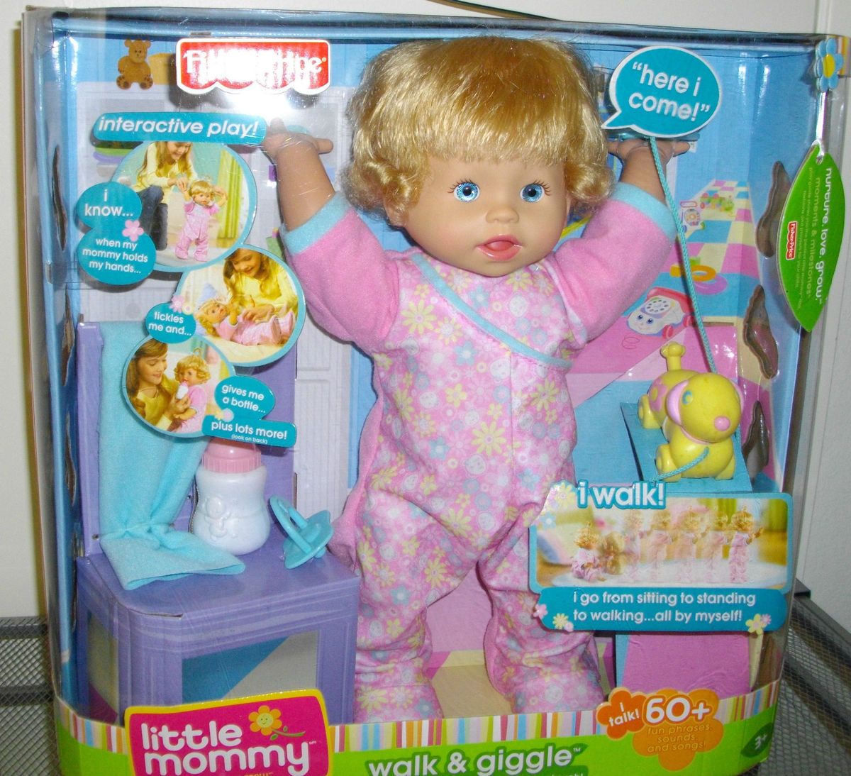 Fisher Price Little Mommy Walk and Giggle Doll Interactive NEW