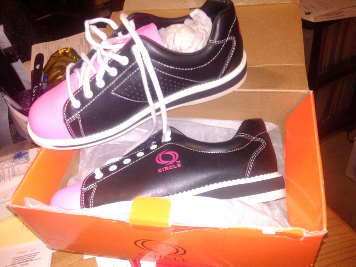 CIRCLE bowling shoes NEW woman size 11 black pink dexter linds ladies