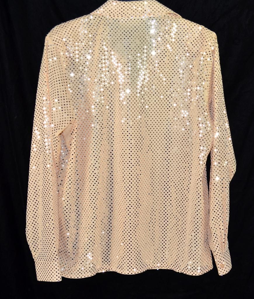 Yves St Clair Gold with Gold Metallic Dots Button Down Long Sleeve