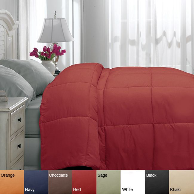 Microfiber Down Alt Chocolate Brown Sage Khaki Comforter New King Size