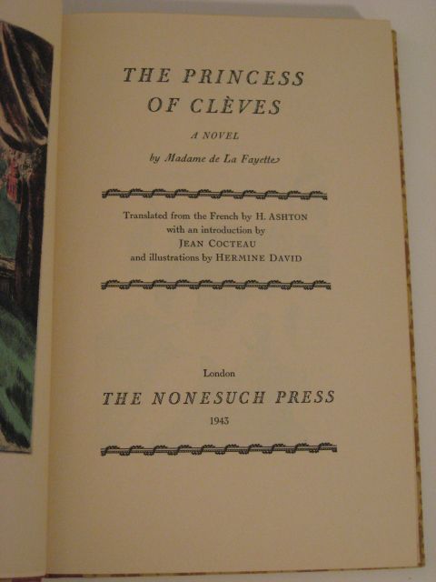 1943 Madame de La Fayette Princess of Cleves Slipcase