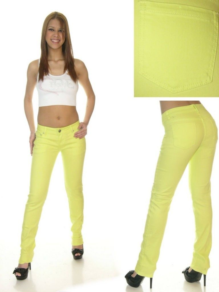 Neon Green Skinny Jeans by Crunch Clothing