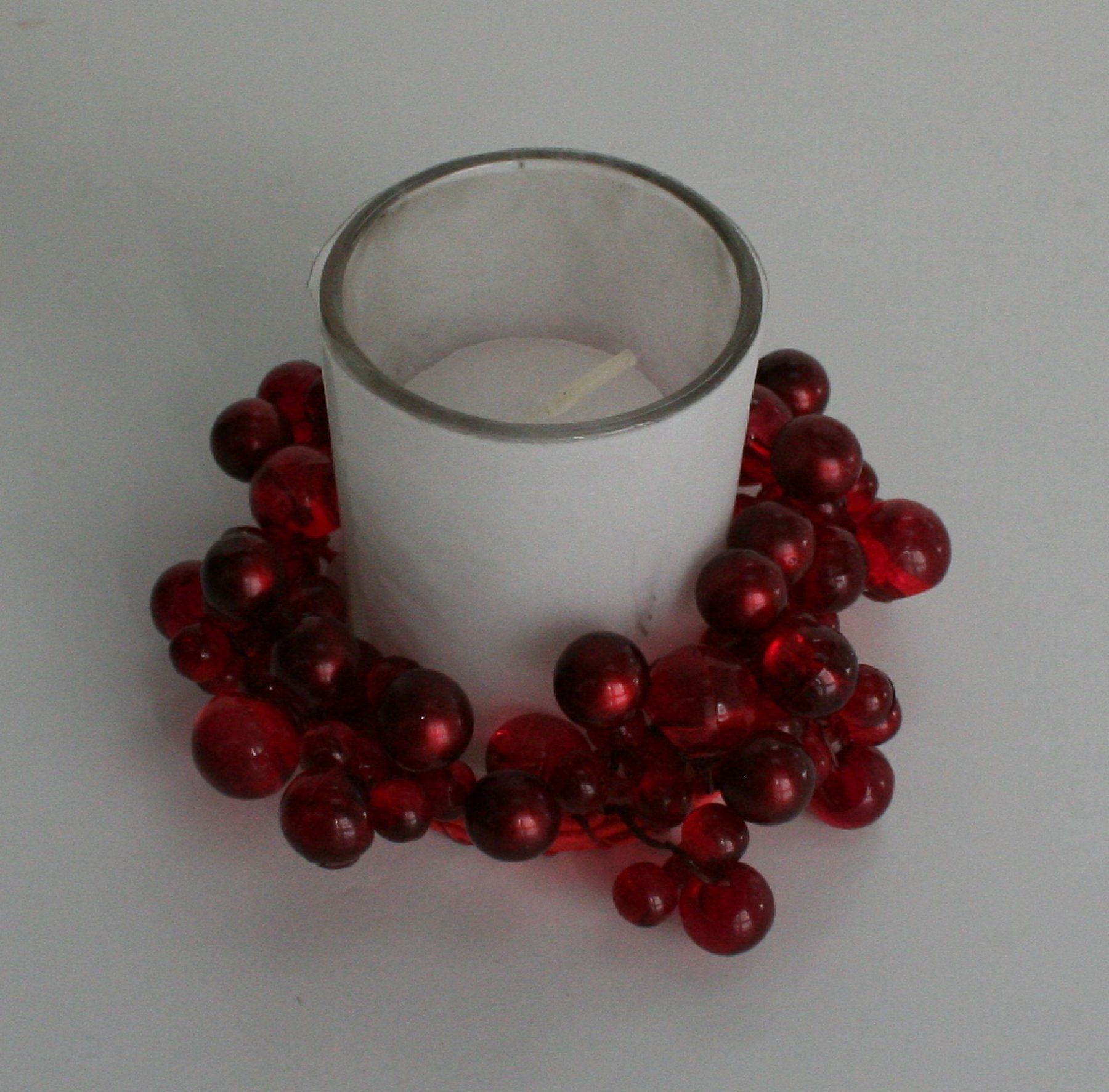 12 christmas candle holder rings cranberry red