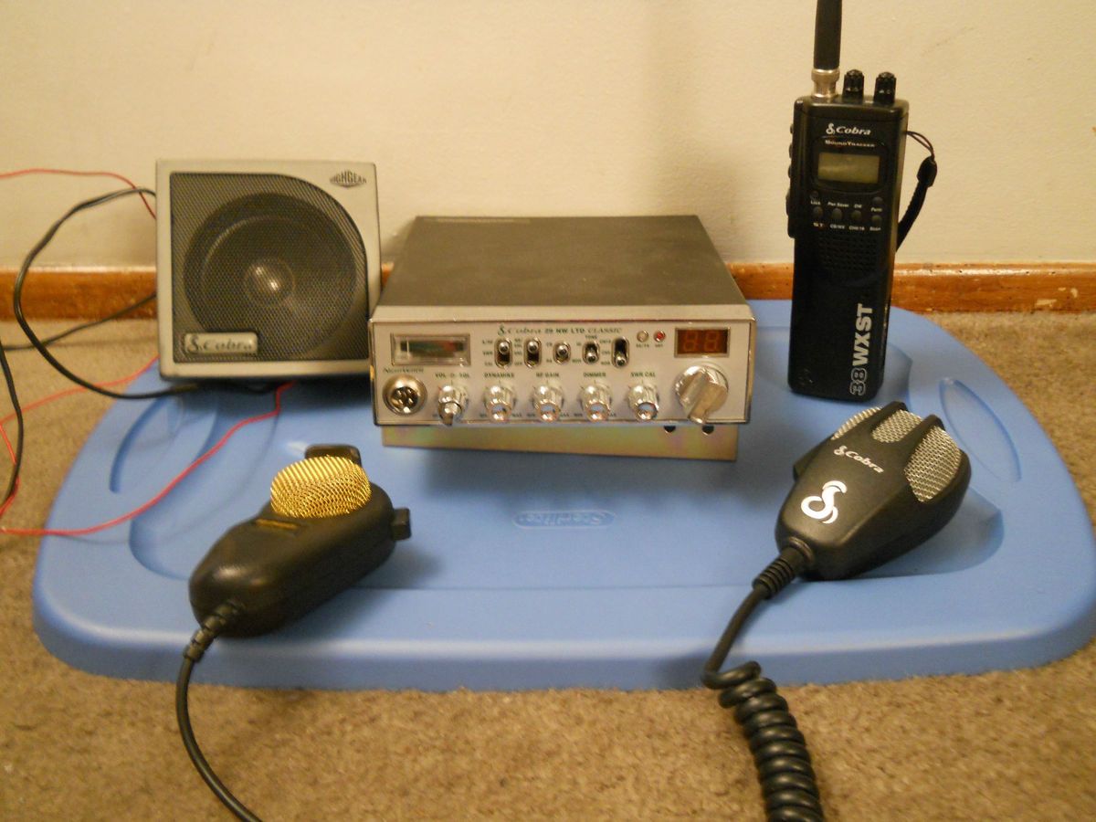 cobra cb radio extra microphone handheld and external speaker