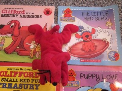 Clifford the Big Red Dog TOY DOGGIE Emily Elizabeth + 4 Books