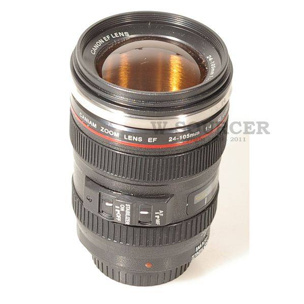 Coffee Mug Camera Lens Canon EF 24 105M F 4 Cup Brown