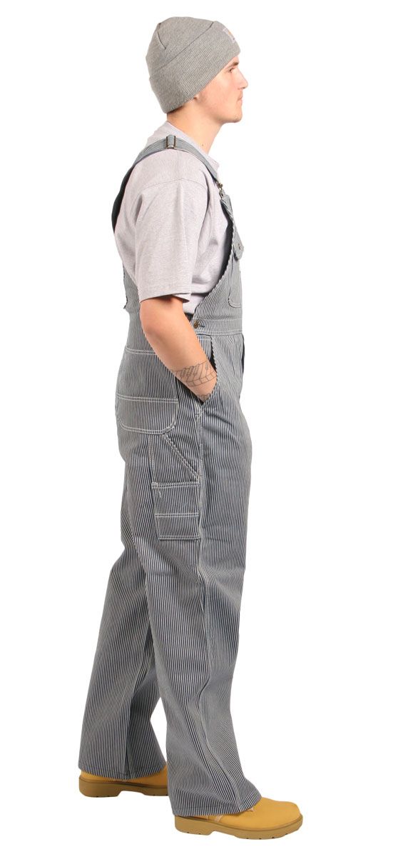 Key Premium Bib Overalls Hickory Stripe Mens Womens Denim Bib and