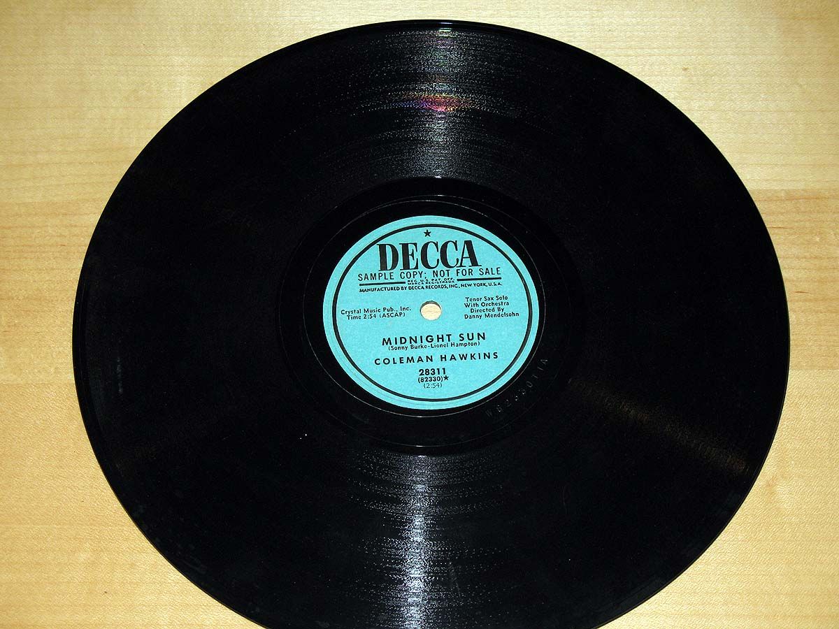 78 RPM Coleman Hawkins Spellbound Decca NM Sample