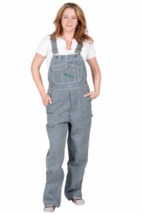 Key Premium Bib Overalls Hickory Stripe Mens Womens Denim Bib and