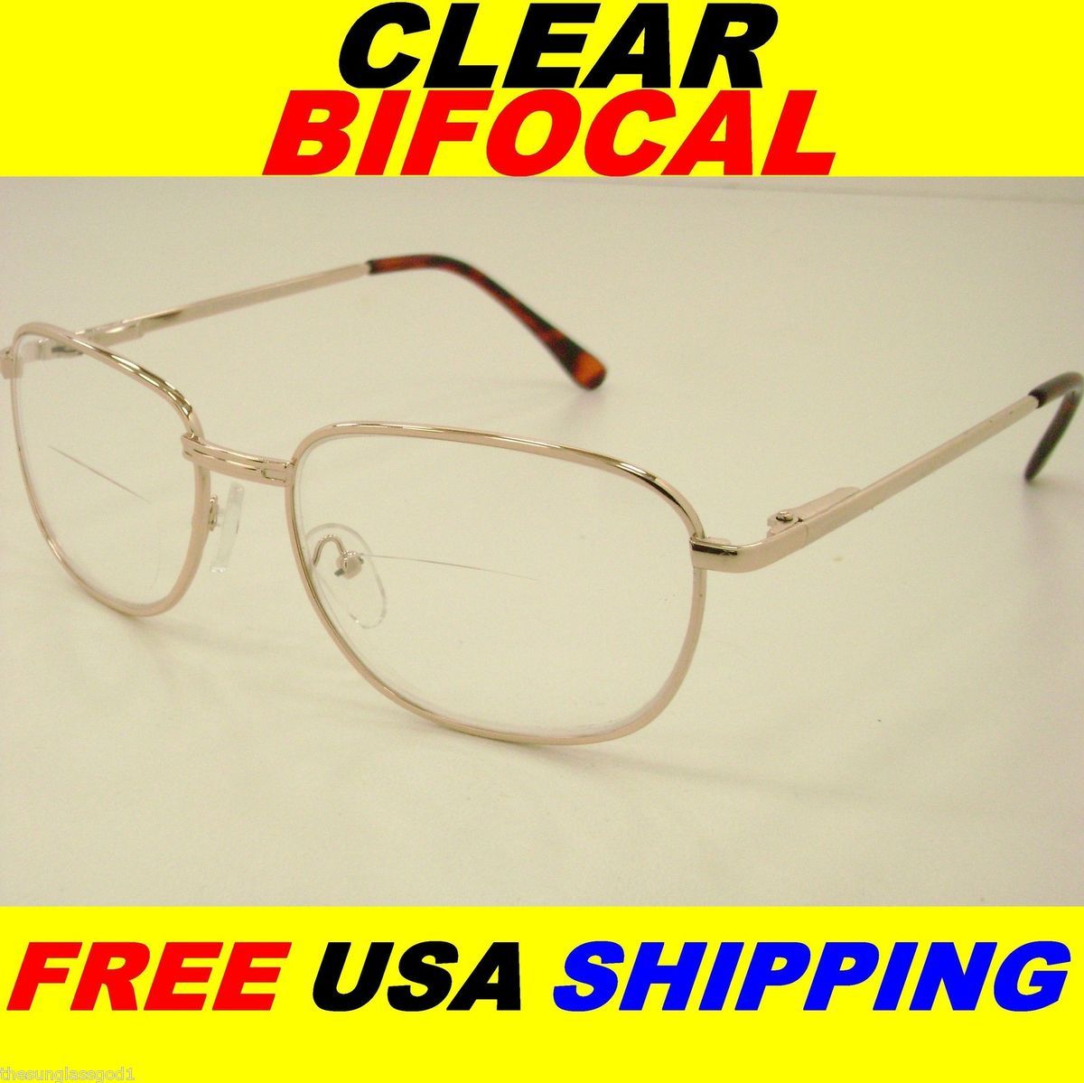 Bifocal Reading Glasses Clear Aviator New Spring Hinge Powers 1 50 2