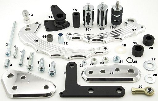 FC9 Billet Aluminum 14 Forward Controls for 1985 2007 Yamaha V Max