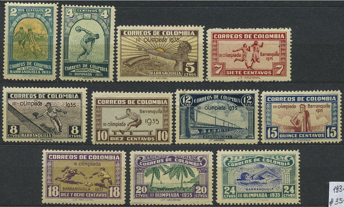 Colombia Soccer Football 1935 MI 351 361 MLH