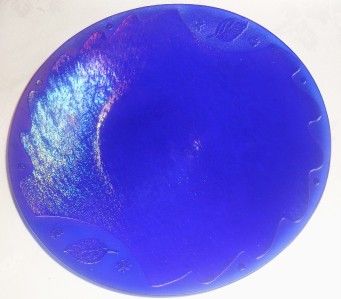 Gorgeous Lynn Latimer Kiln Formed and Carved Iridescent Blue Glass