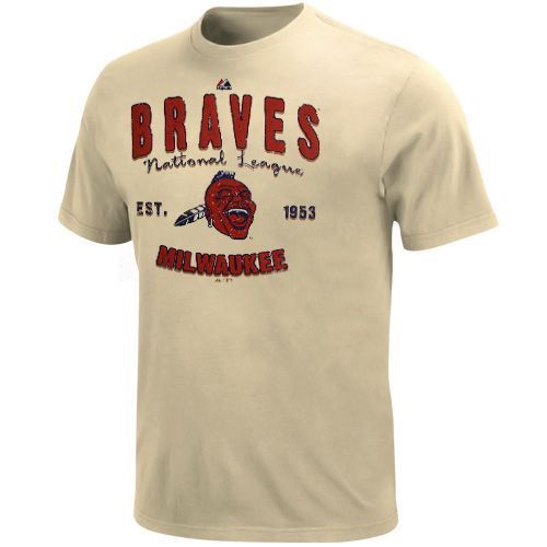 Majestic Milwaukee Braves Cooperstown Collection Barney T Shirt