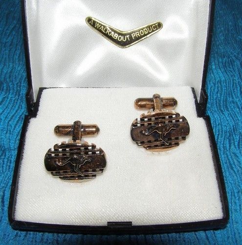  Coppertone Metal Kangaroo Australian Cufflinks