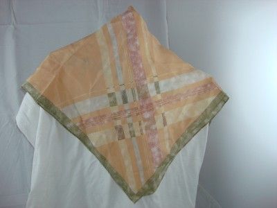 Elaine Gold Scarf Head Wrap Peach Beige Olive Squares