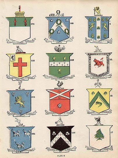 24 SURNAMES Ireland Coats of Arms 100 Year Old Antique