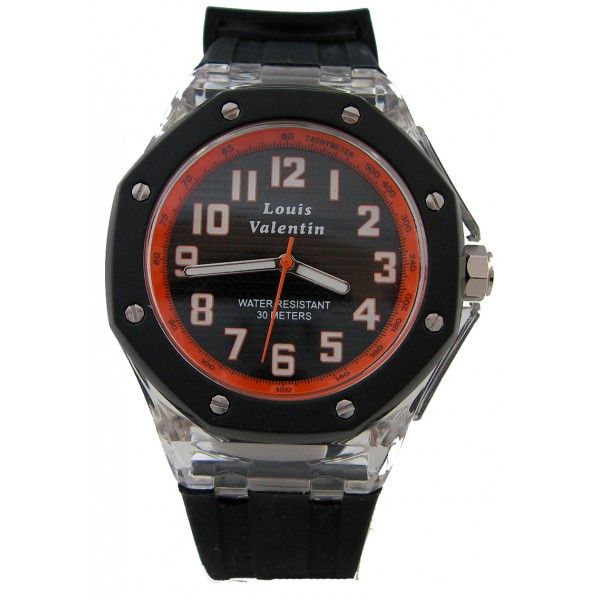  reloj analogico louis valentin correa de caucho water resistant 30 m